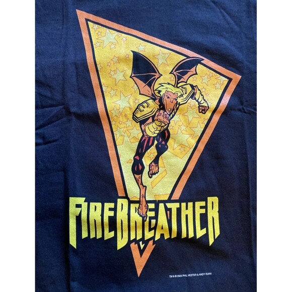 Vtg FIRE BREATHER 2003 Hester comic book Graphic T shirt L NEW Hanes Graphitti - Picture 3 of 3